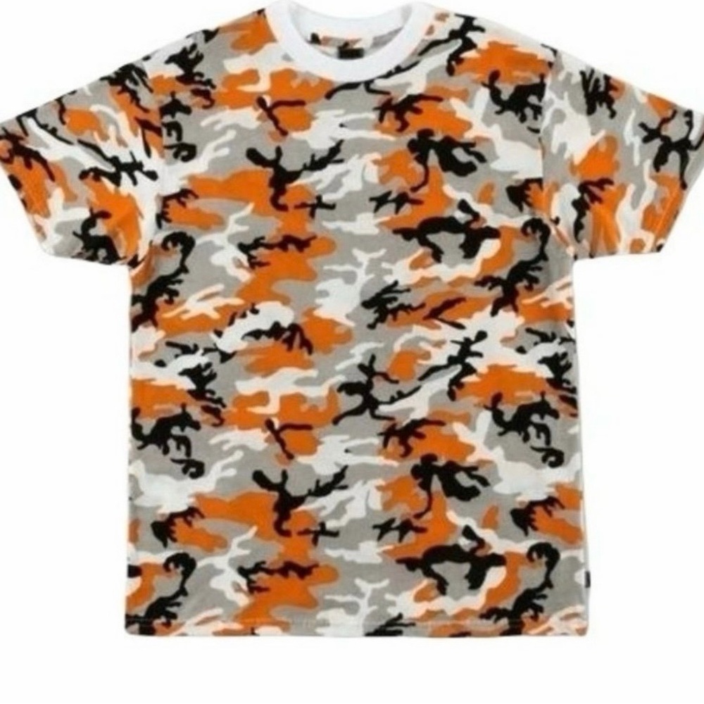 KYLIE JENNER CAMO TEE ORANGE BLACK/GREY Light Weight SZ:M

NEVER BEEN WORN - NEW